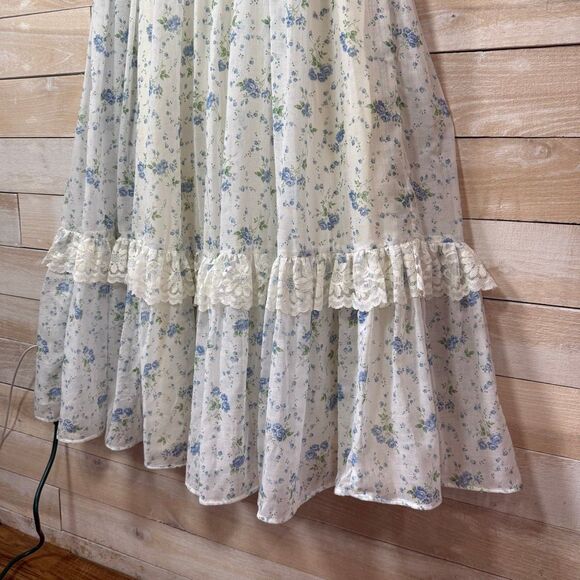 Gunne Sax by Jessica Vintage 70’s Floral Corset Cottage Maxi Dress Size XS/5 - Picture 8 of 12